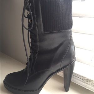 COLE HAAN NIKE AIR COMBAT LACE UP BLACK BOOT